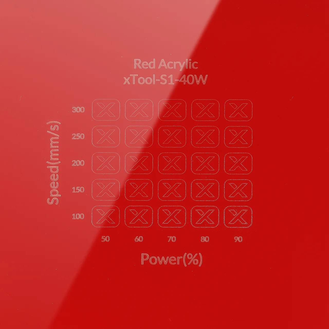 1/8"(3mm) Red Acrylic test grid