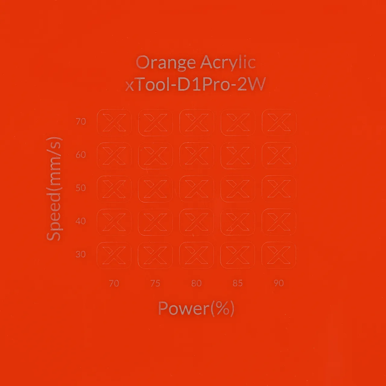 1/8"(3mm) Orange Acrylic test grid