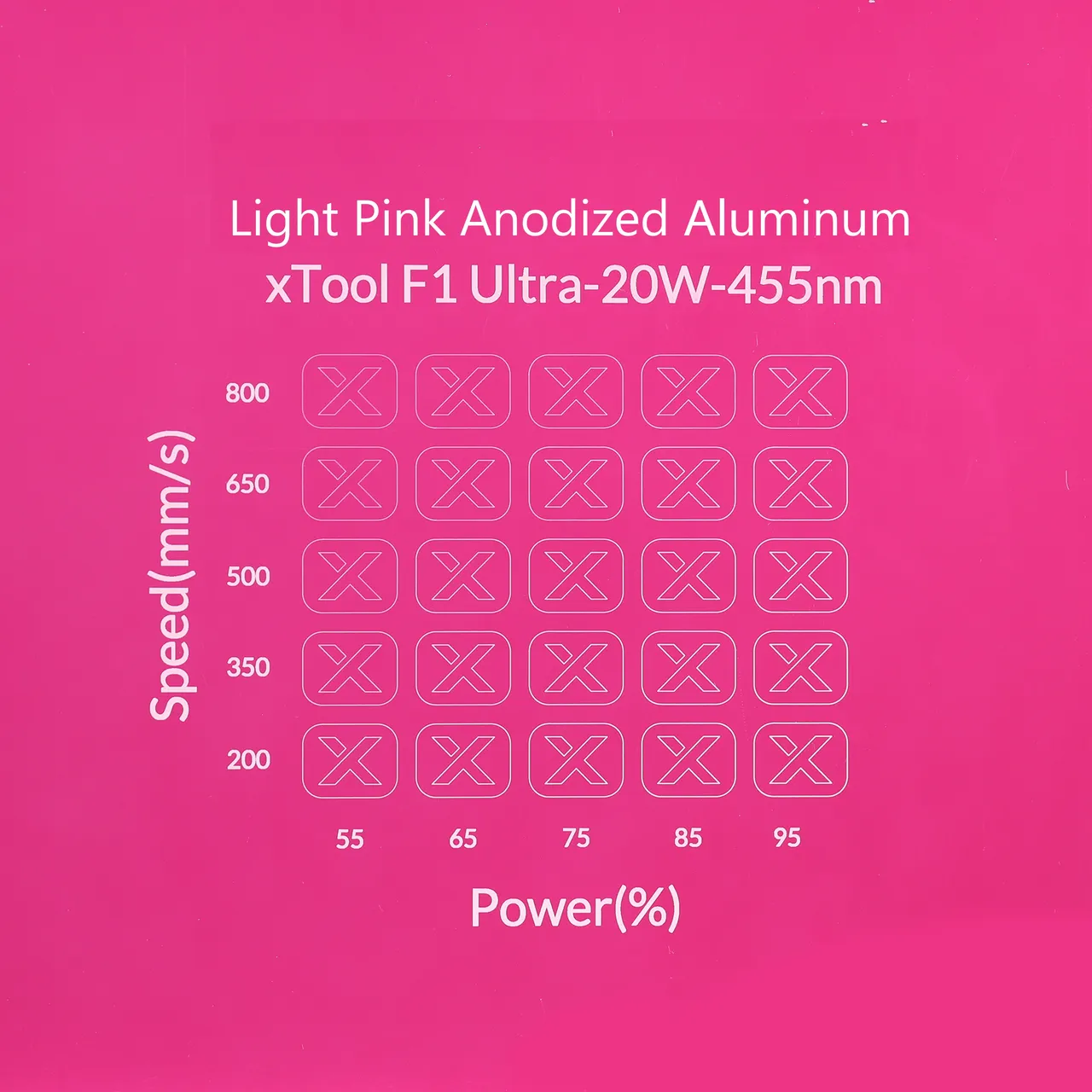 Pink Anodized Aluminum Bone Dog Tag test grid