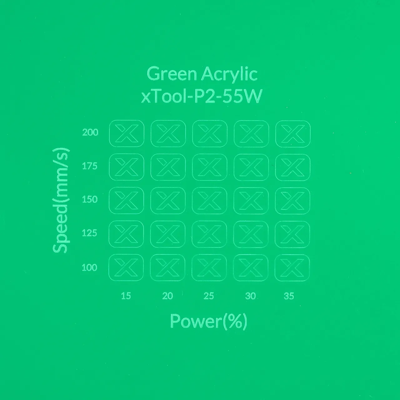 1/8"(3mm) Green Acrylic test grid