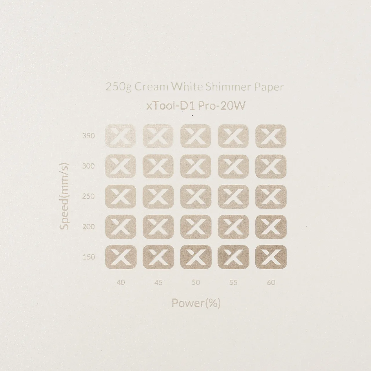 Cream White Shimmer Paper-7oz(250g) test grid
