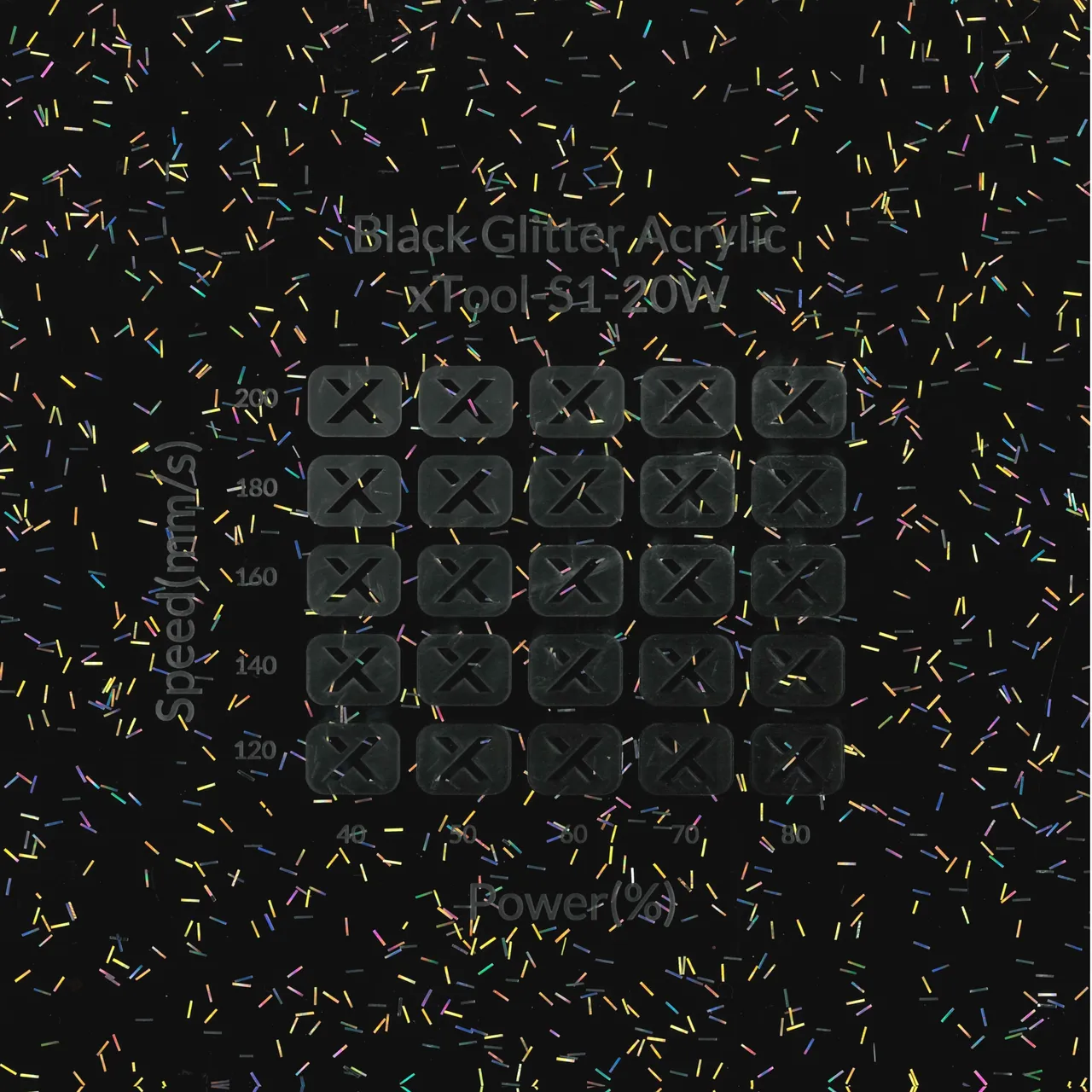 1/8"(3mm) Black Glitter Acrylic test grid