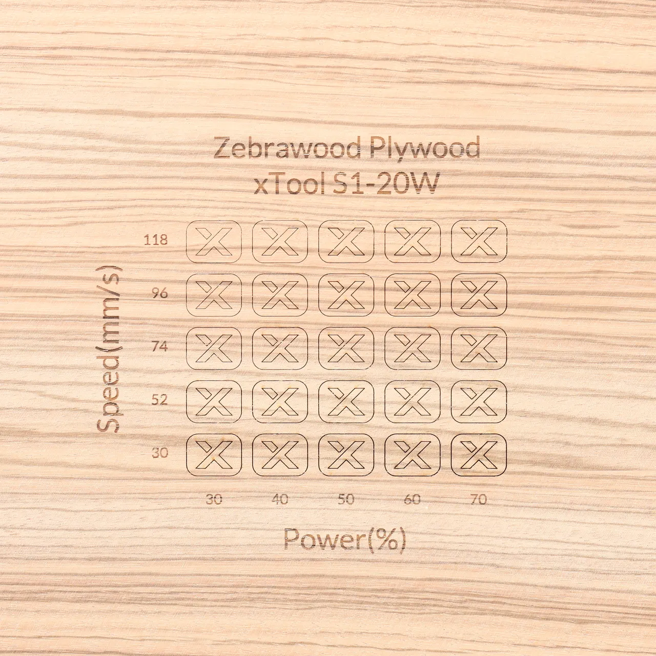 1/8"(3mm) Zebrawood Plywood test grid