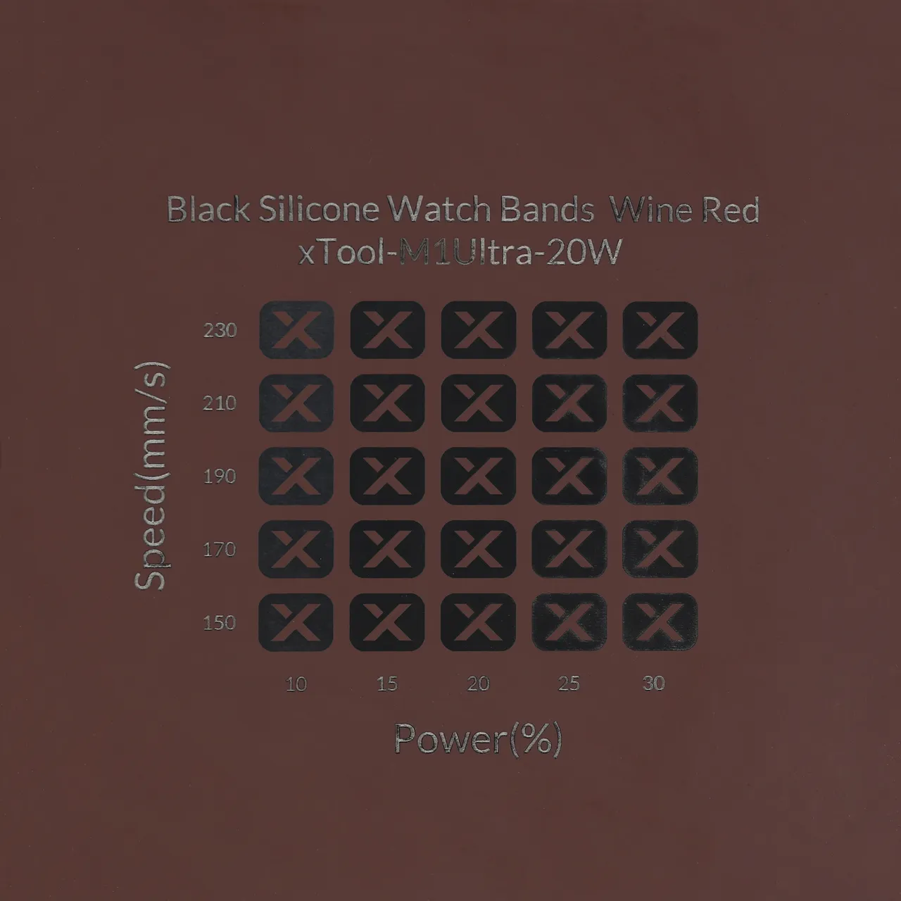 Wine Red to Black Silicone test grid