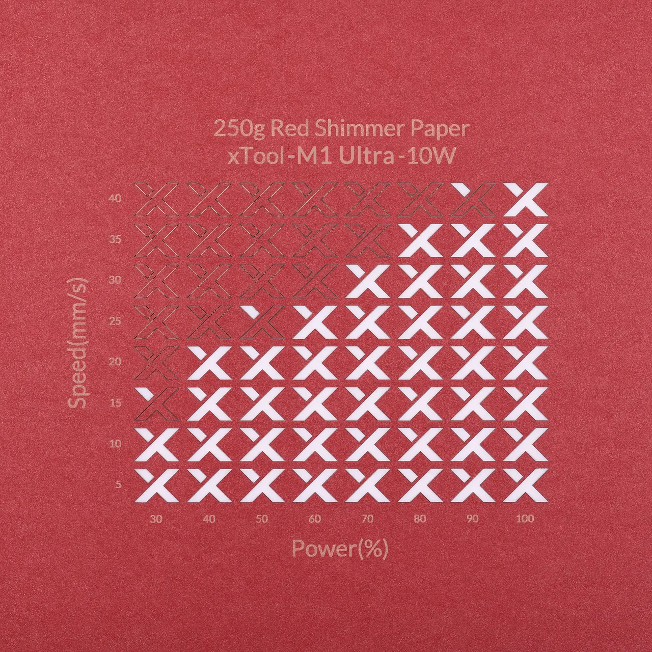 Red Shimmer Paper-7oz(250g) test grid