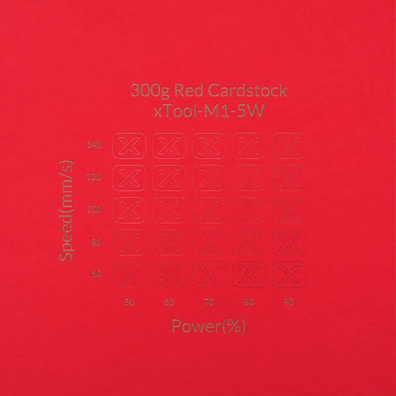 Red Cardstock-9oz(300g) test grid