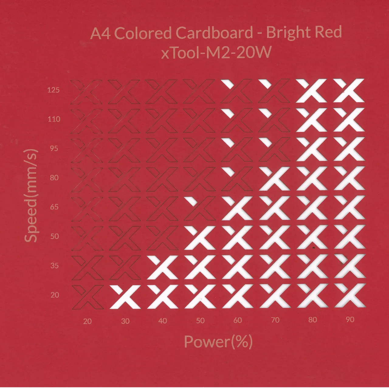 A4 Colored Cardboard - Bright Red test grid