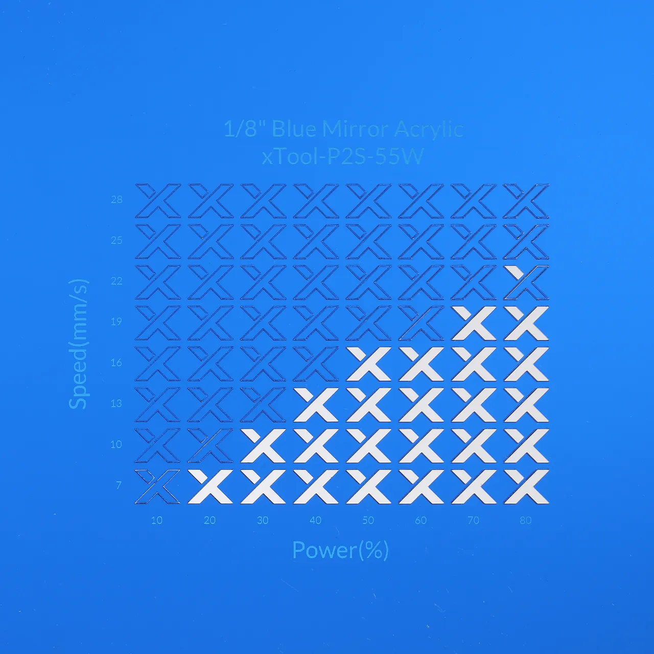 1/8"(3mm) Blue Mirror Acrylic test grid