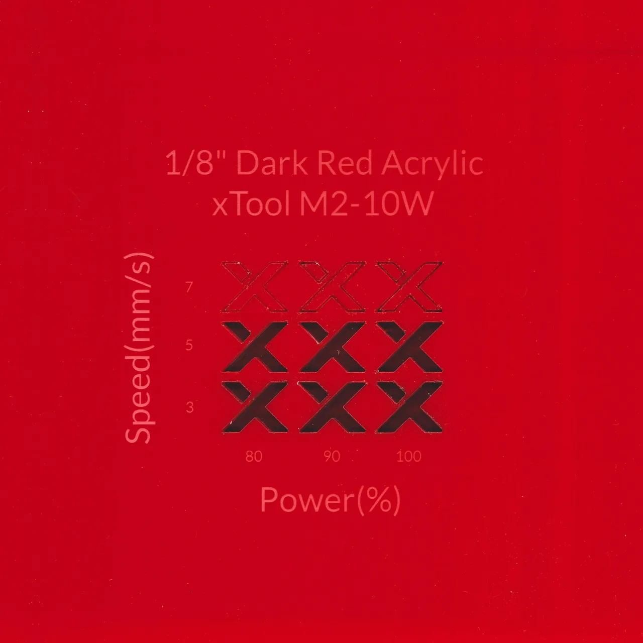 1/8"(3mm) Dark Red Acrylic test grid