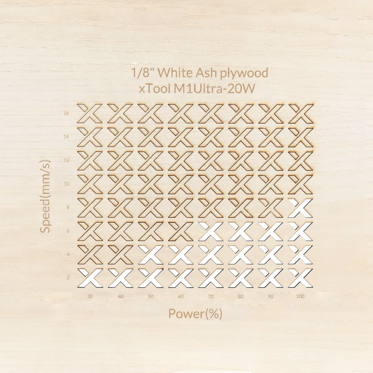 1/8"(3mm) White Ash Plywood test grid