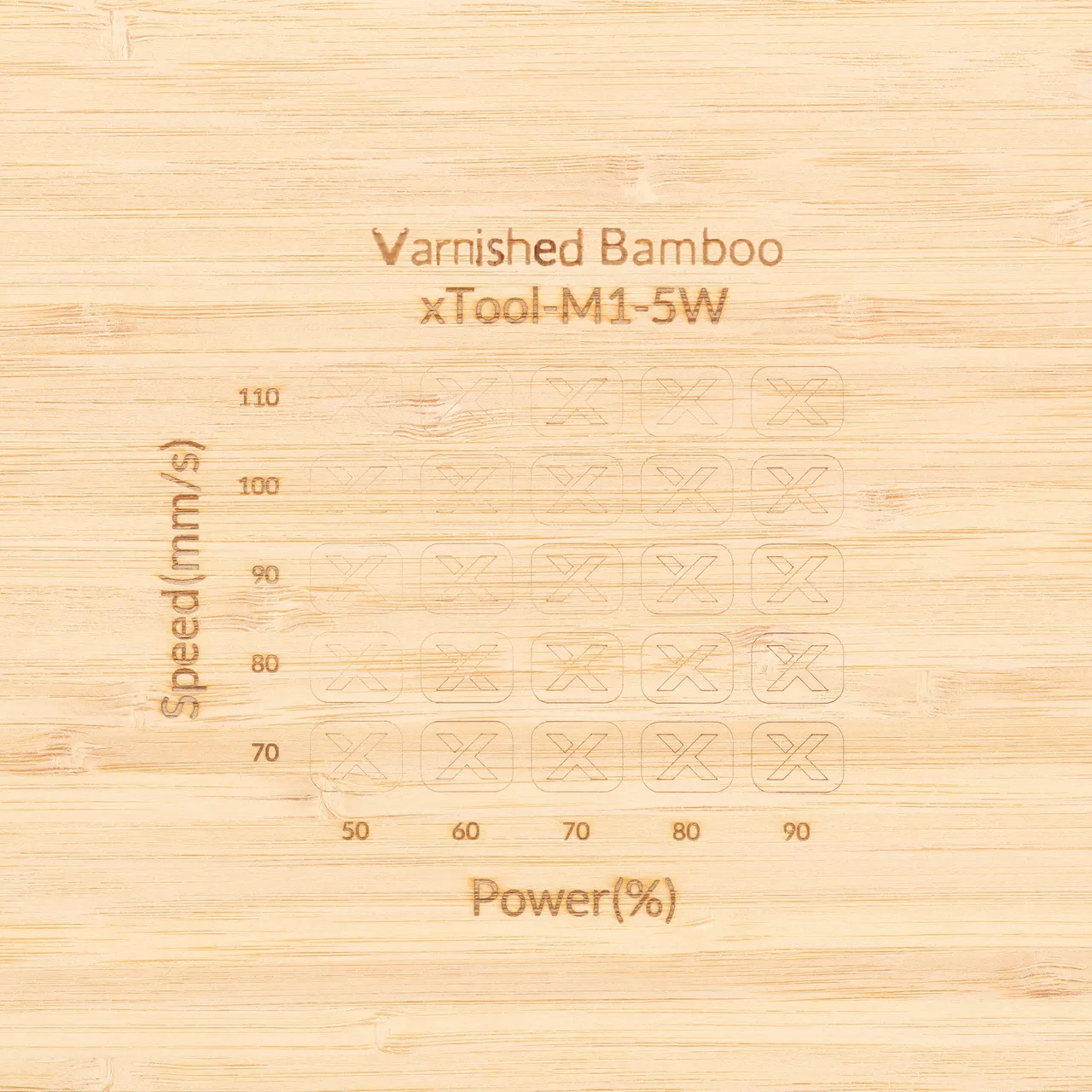 Bamboo Cutting Board with Cutout Handle test grid
