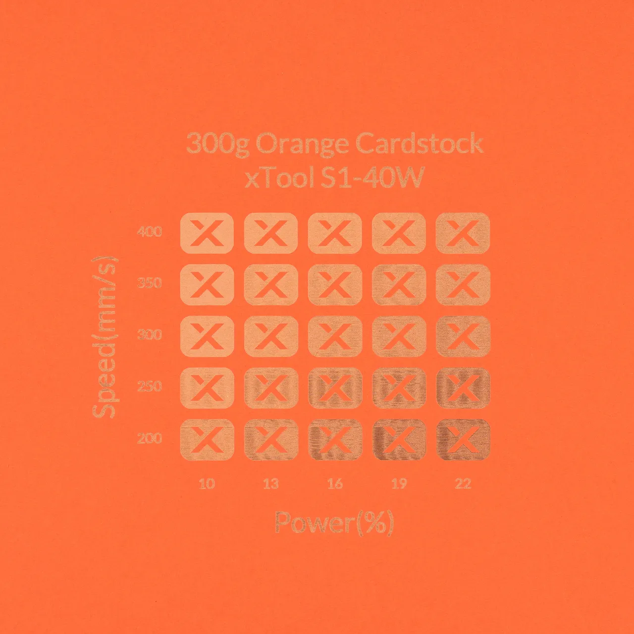 Orange Cardstock-9oz(300g) test grid