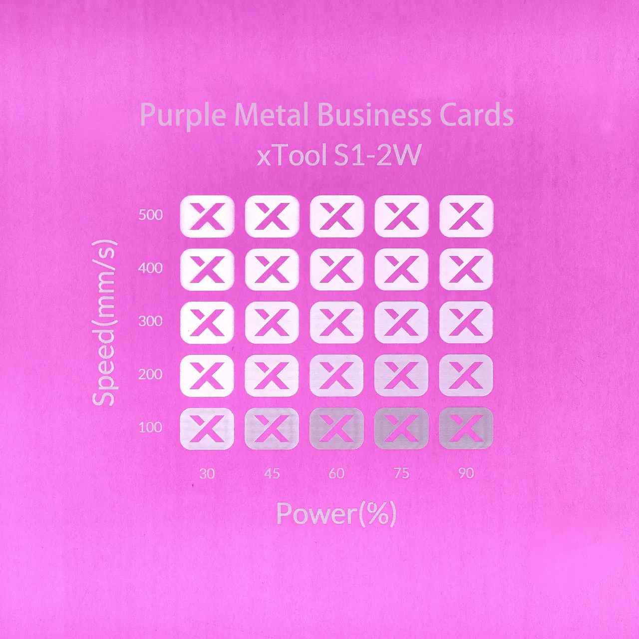 Purple Metal Business Card test grid