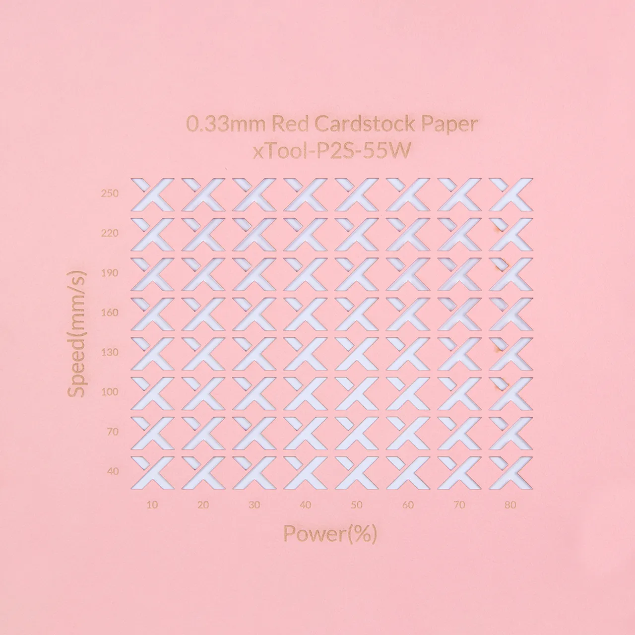 1/77"(0.33mm) Red Cardstock Paper test grid