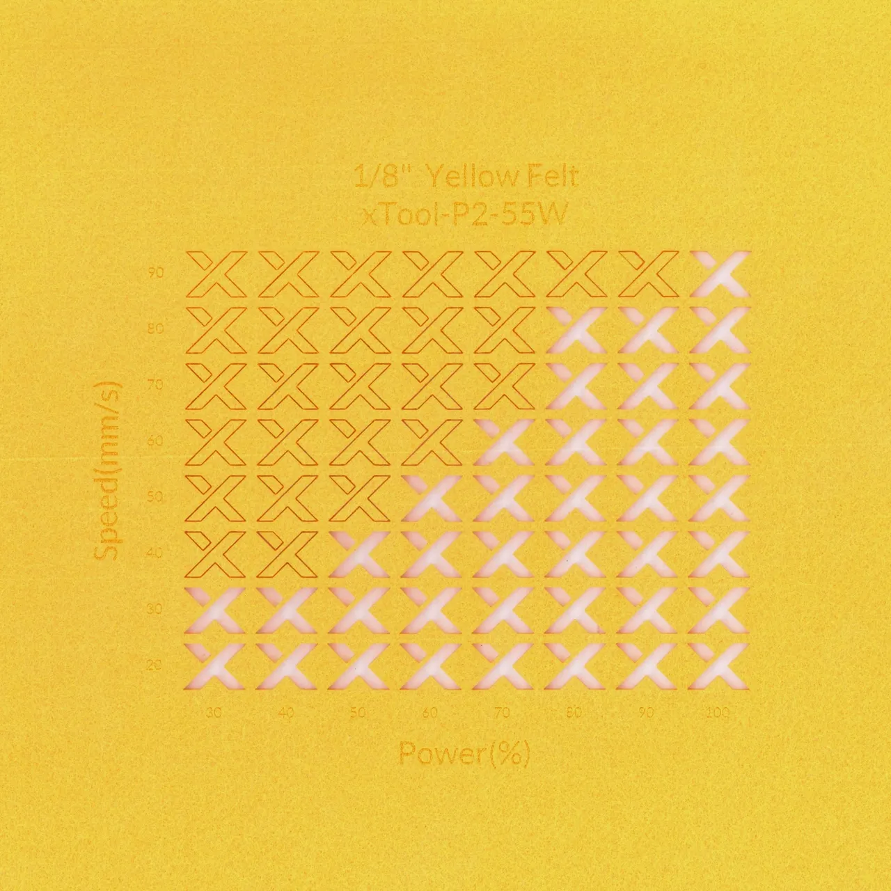 1/8"(3mm) Yellow Felt test grid