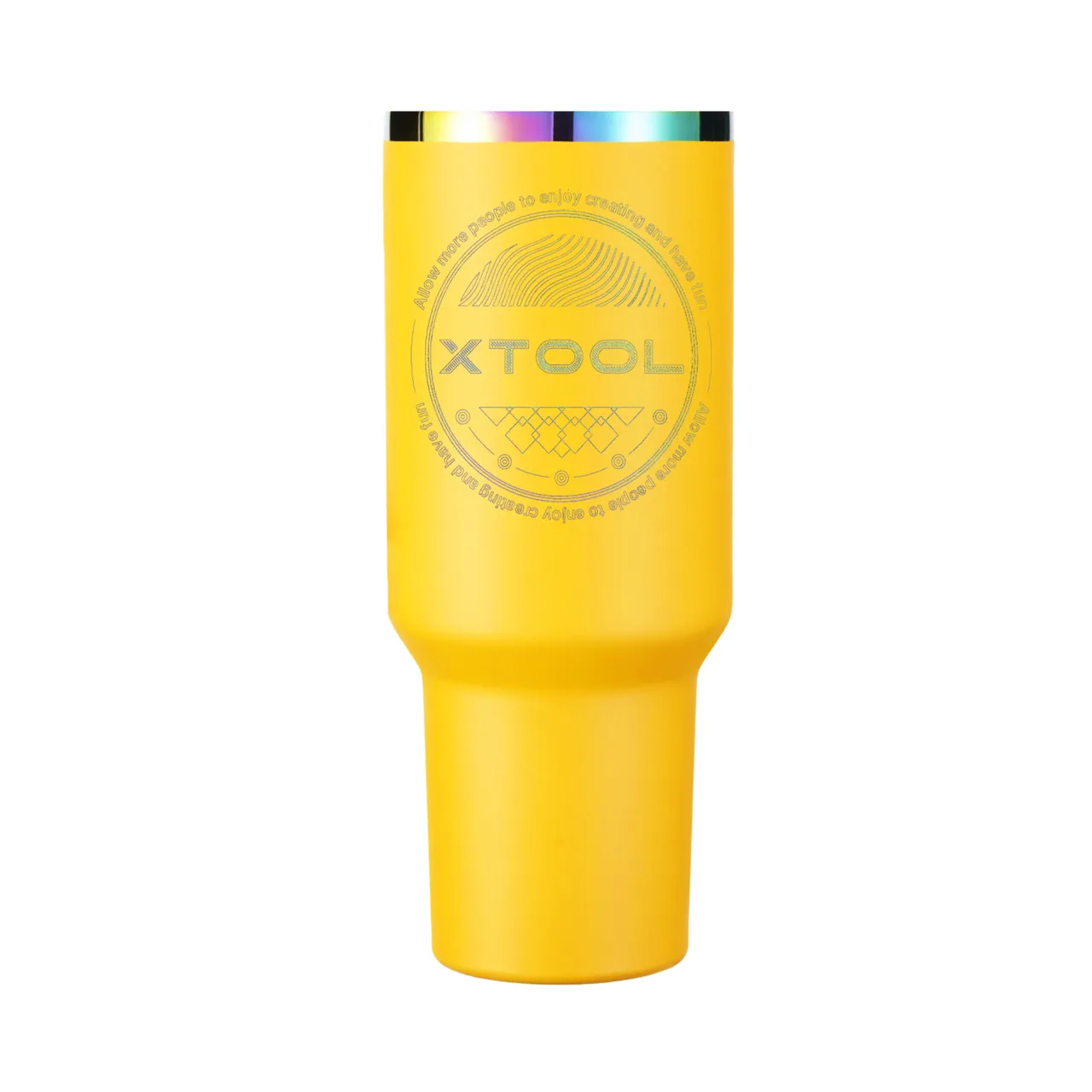 40oz(1183ml) Yellow to Iridescent Tumbler with Removable Handle