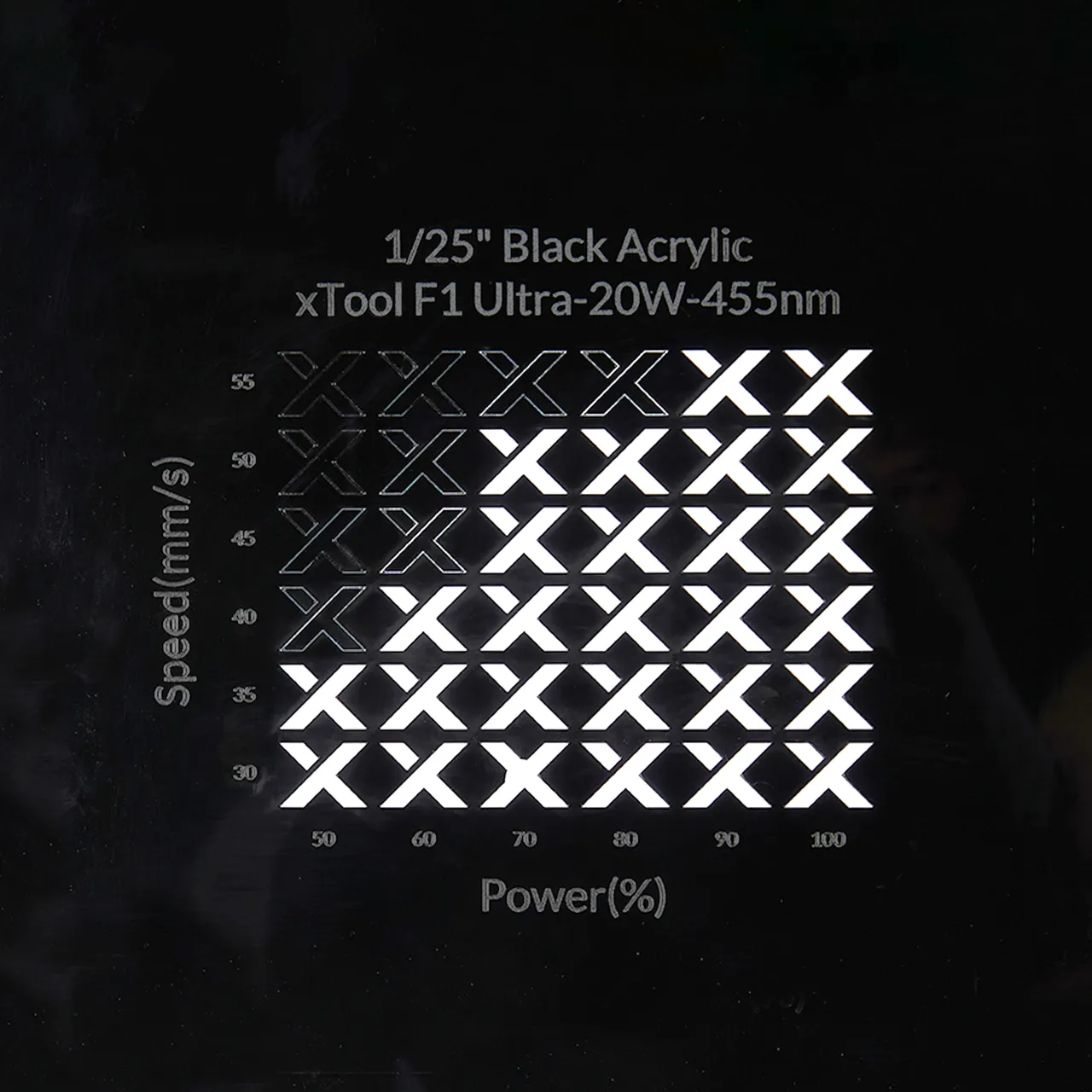 3/64"(1mm) Black Acrylic test grid
