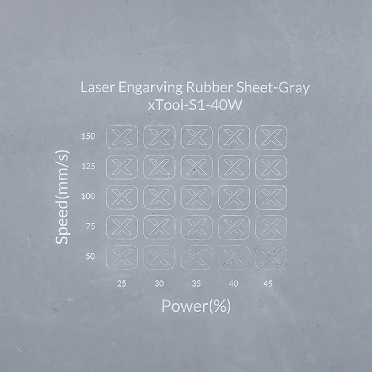 Grey Laser Engraving Rubber Sheet test grid