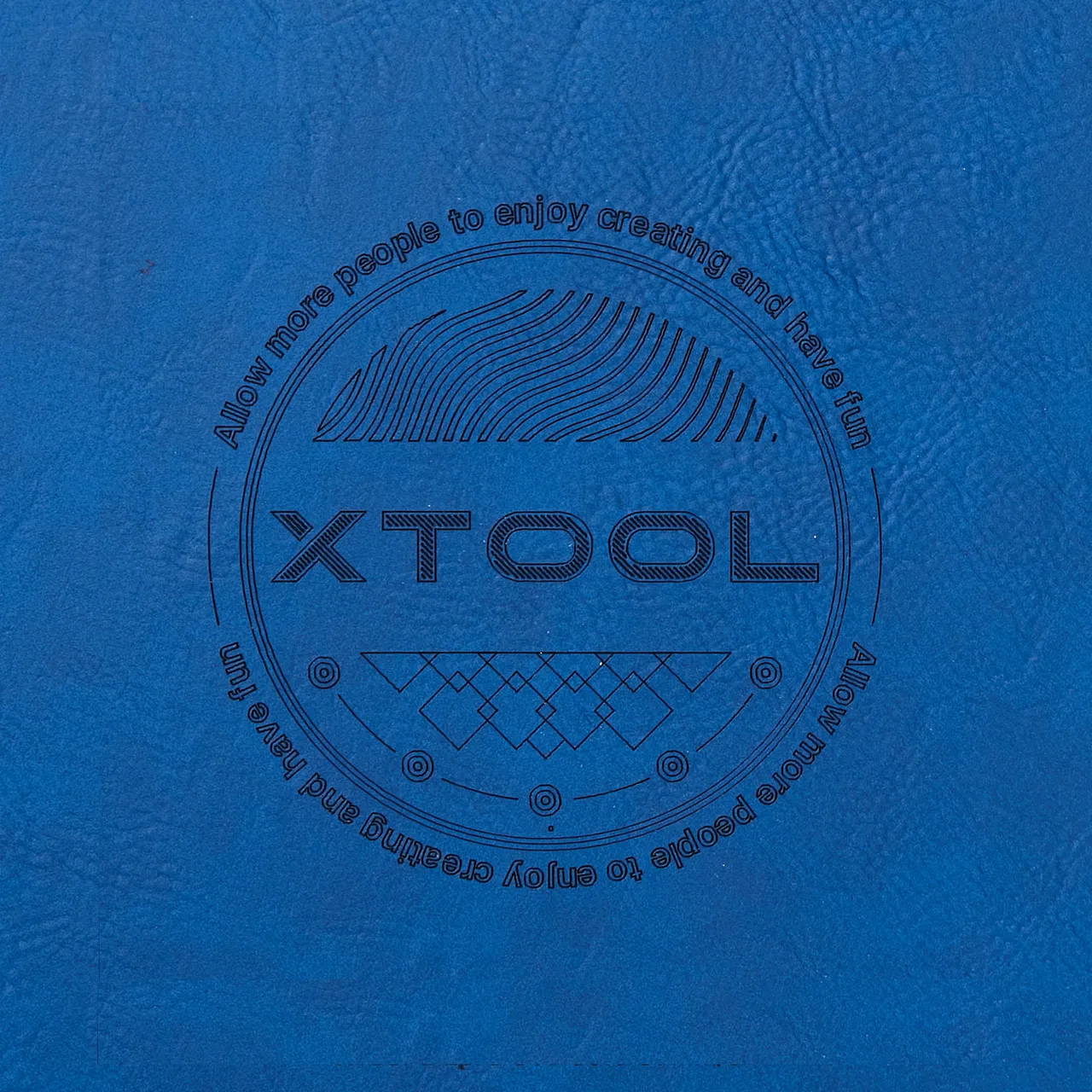 Blue to Black Laserable PU Leather test grid