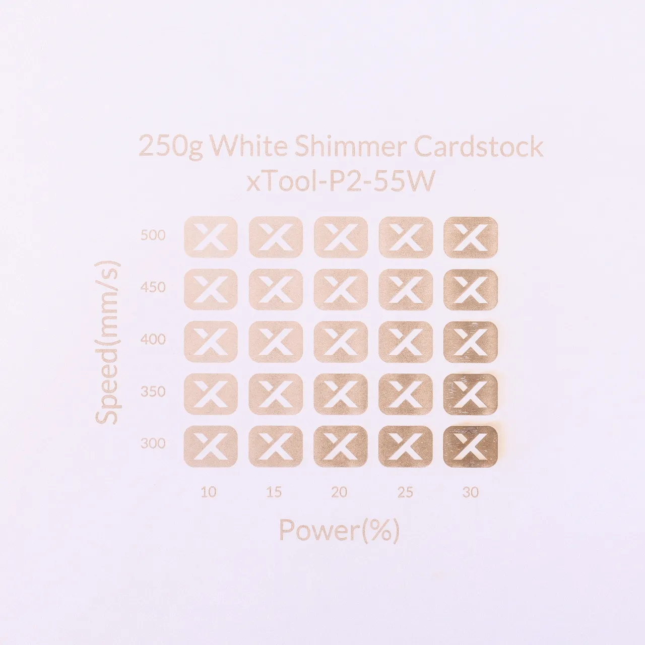 White Shimmer Cardstock-7oz(250g) test grid