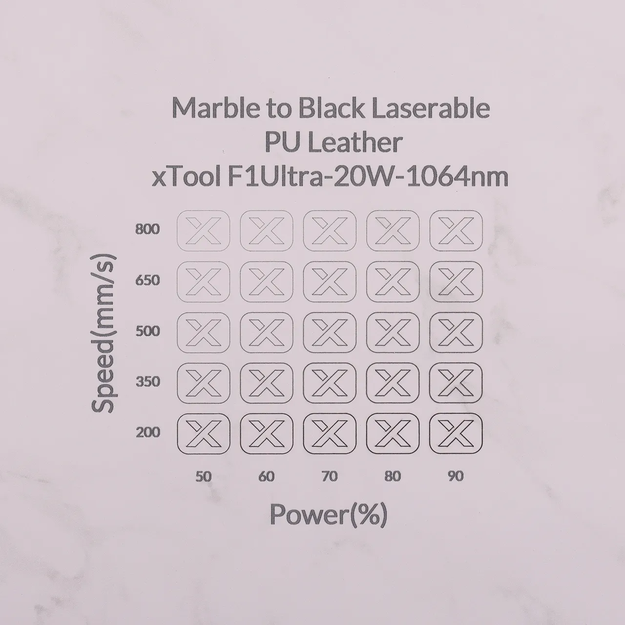 Marble to Black Laserable PU Leather