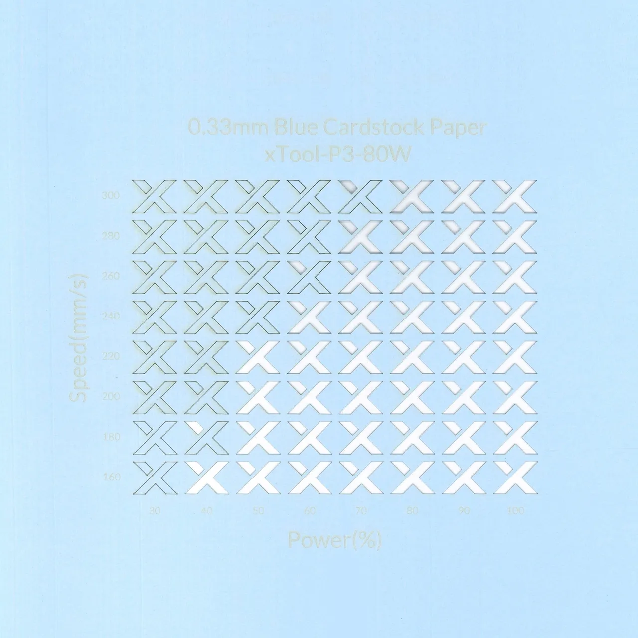 1/77"(0.33mm) Blue Cardstock Paper test grid