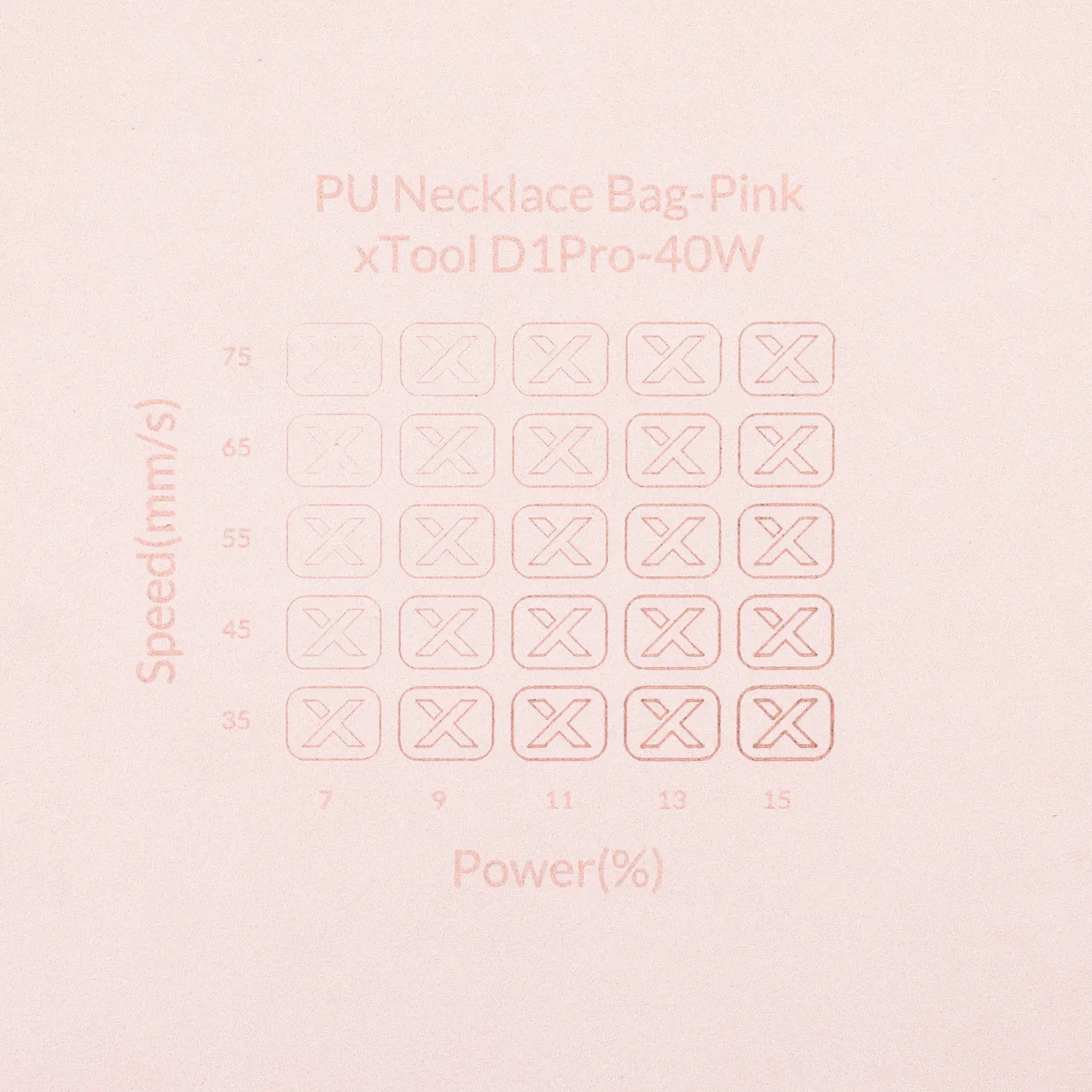 Pink PU Necklace Bag test grid