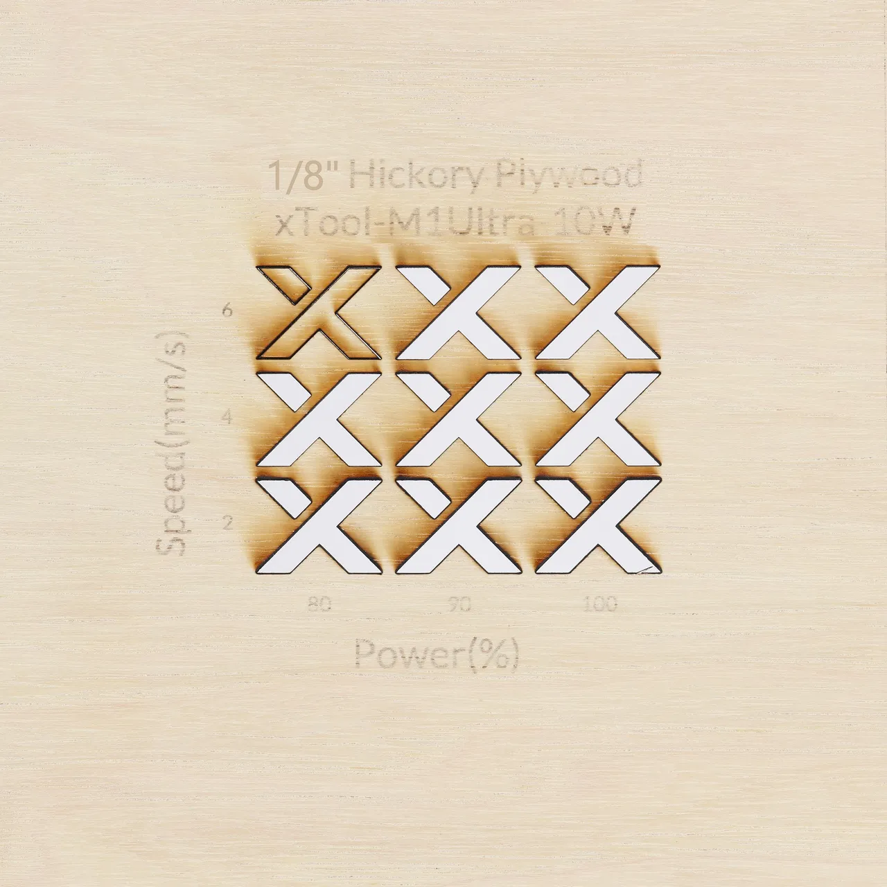 1/8"(3mm) Hickory Plywood test grid
