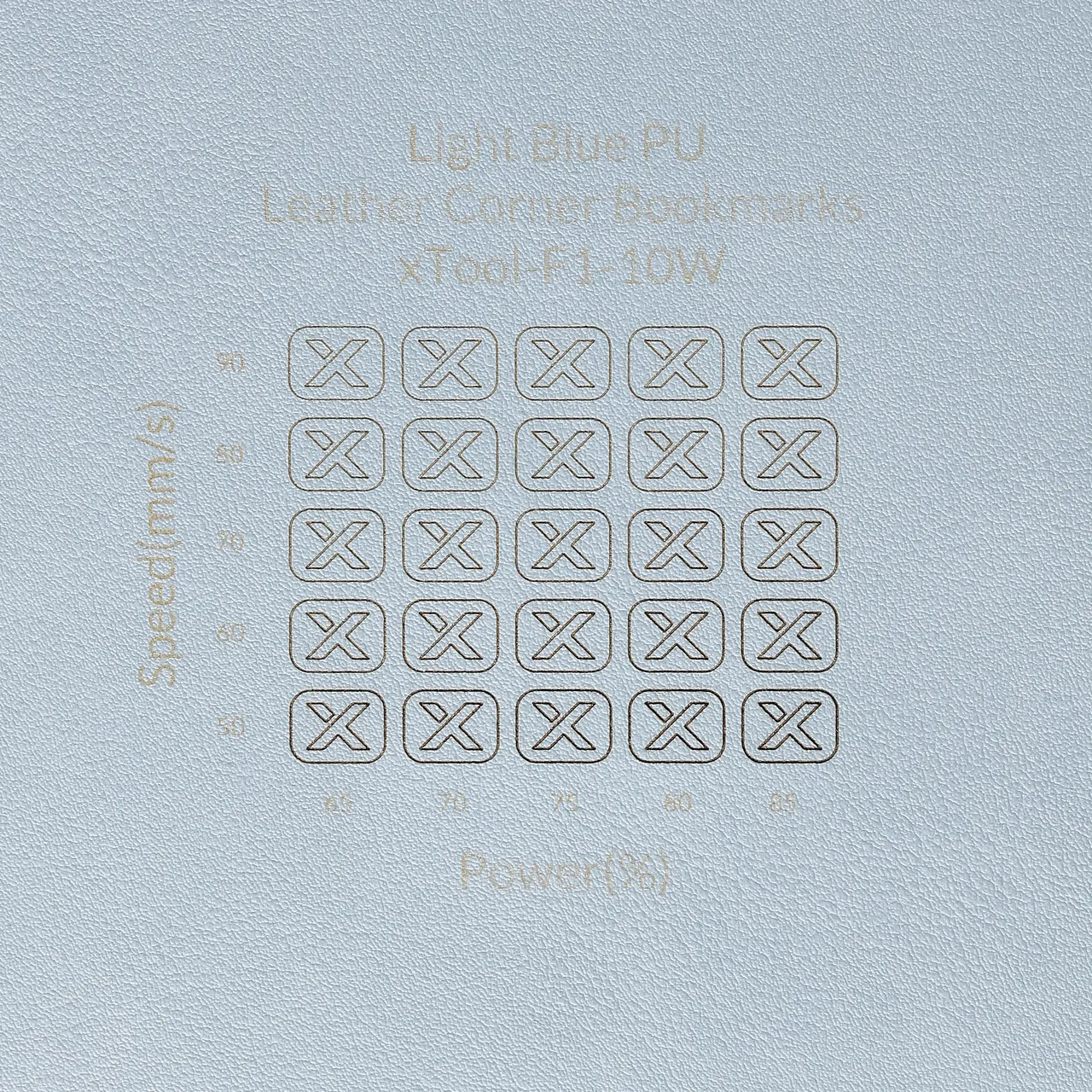 PU Leather Corner Bookmarks_Fan Light Blue test grid