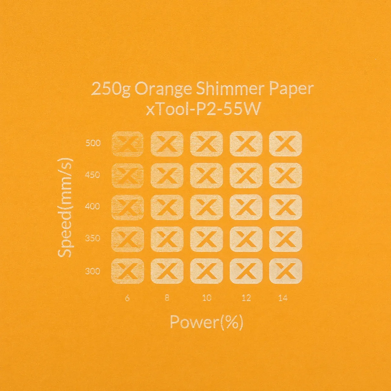 Orange Shimmer Paper-7oz(250g) test grid