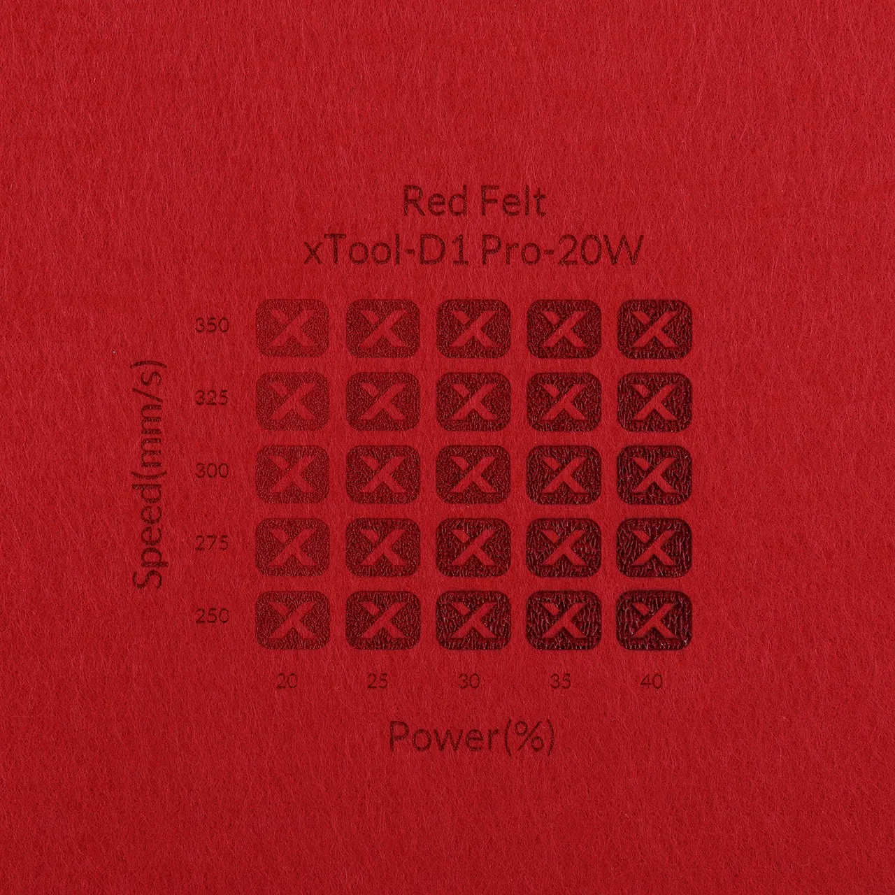 1/8"(3mm) Red Felt test grid