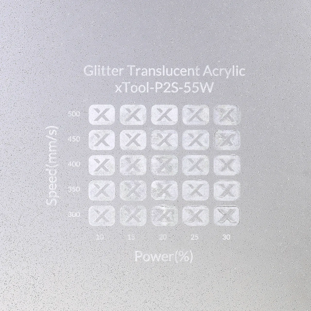 1/8"(3mm) Translucent Glitter Acrylic test grid
