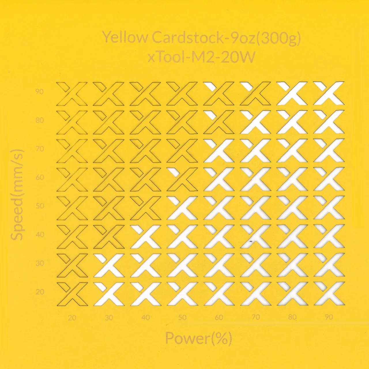 Yellow Cardstock-9oz(300g) test grid