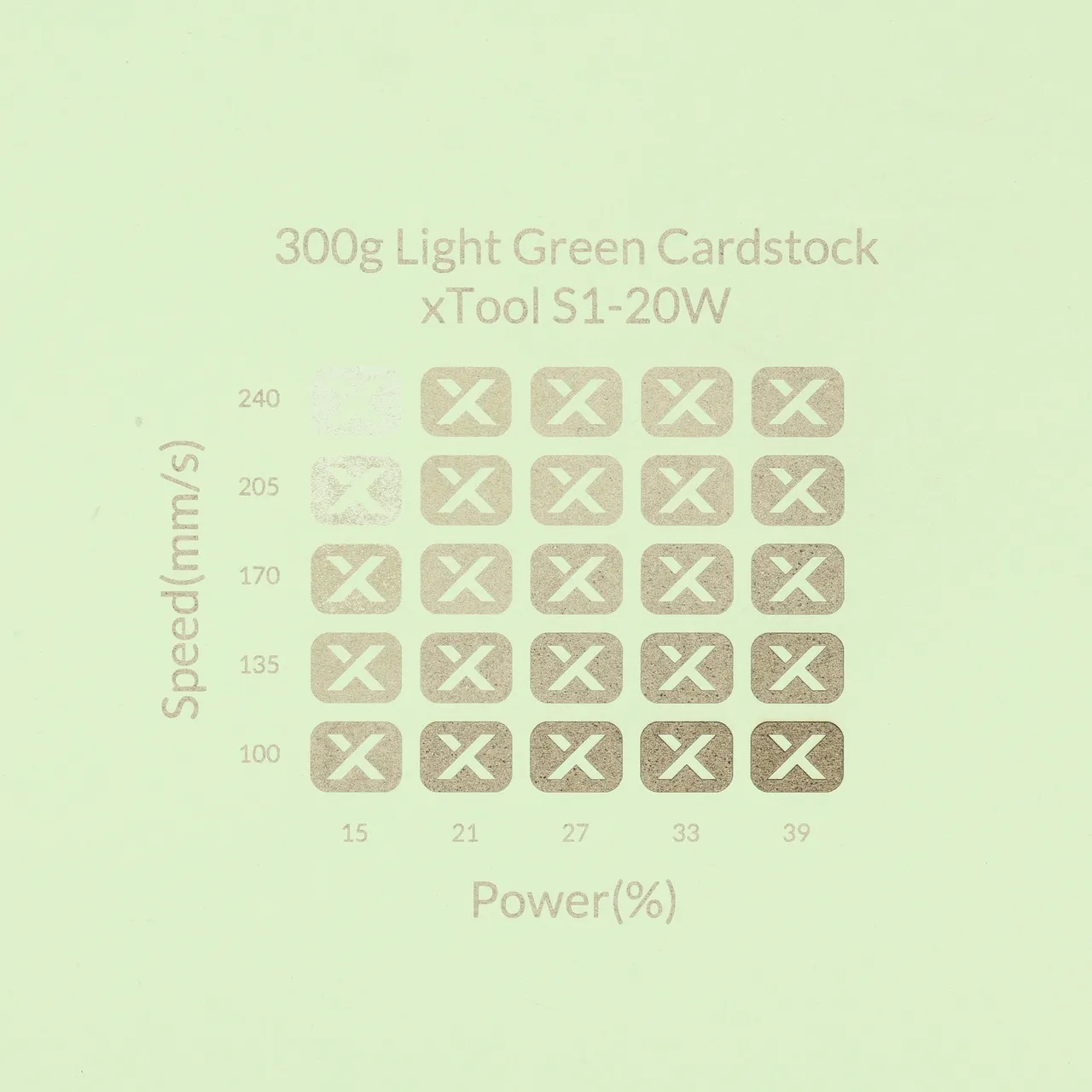 Light Green Cardstock-9oz(300g) test grid