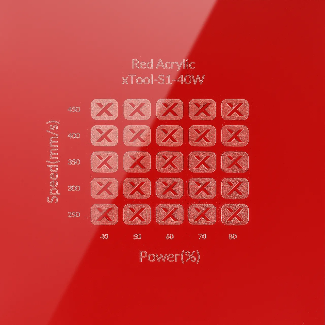 1/8"(3mm) Red Acrylic test grid