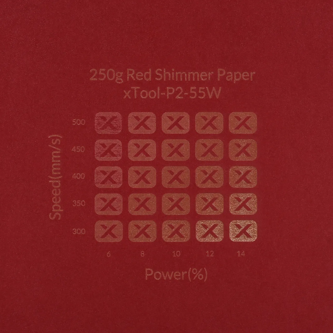 Red Shimmer Paper-7oz(250g) test grid