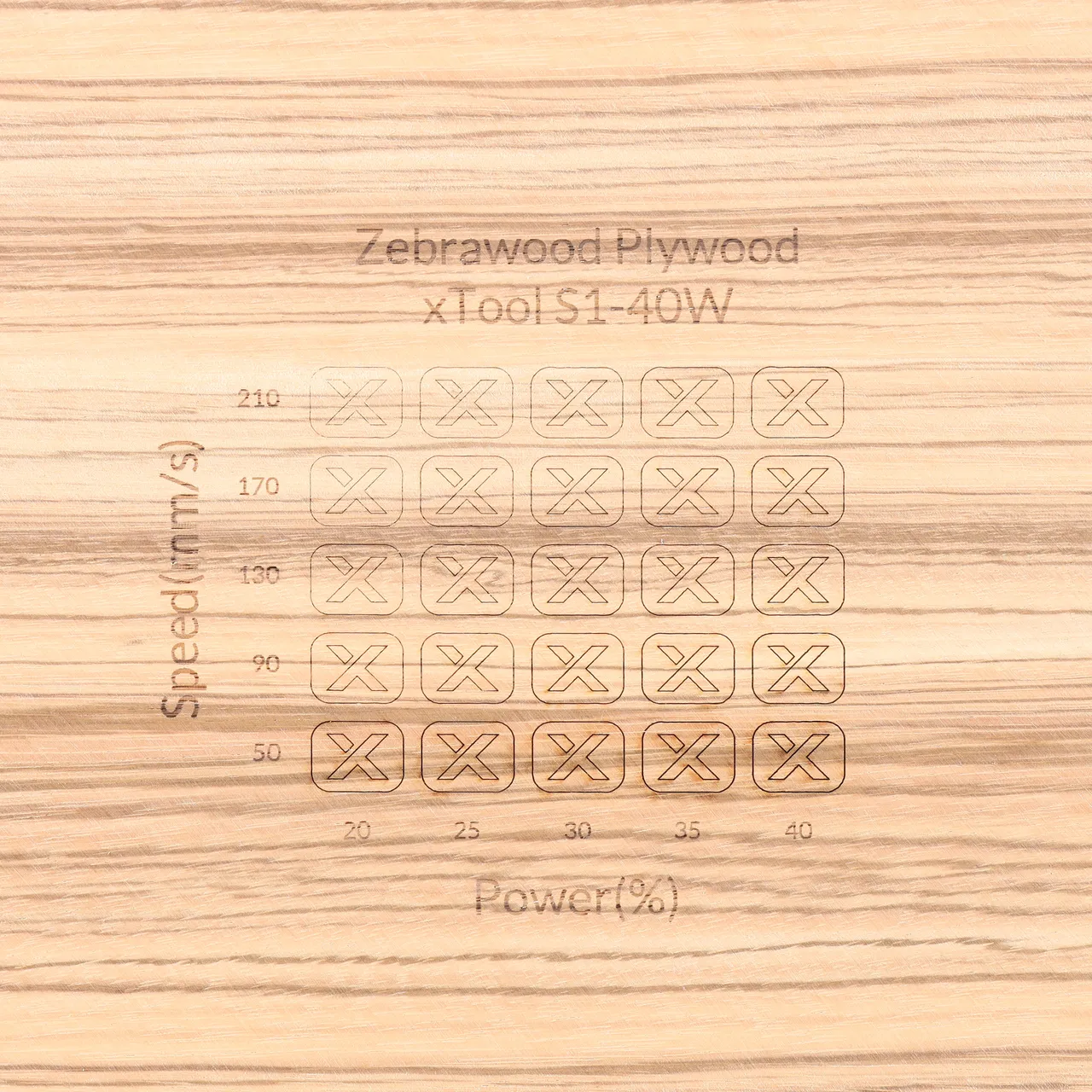 1/8"(3mm) Zebrawood Plywood test grid