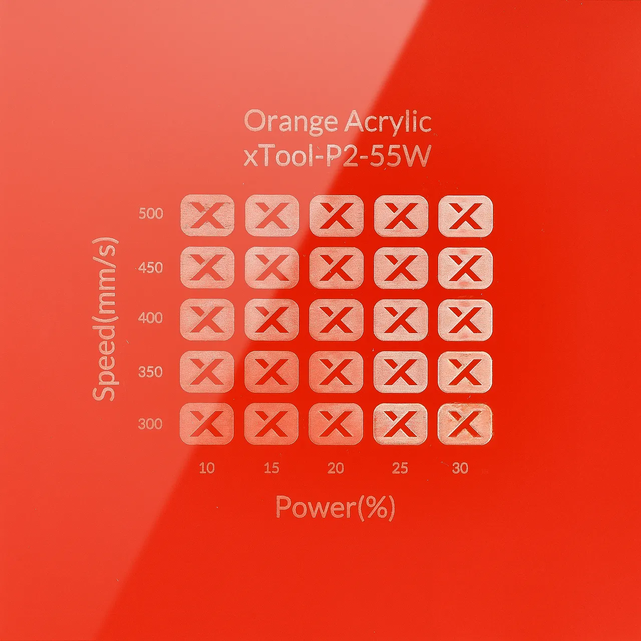 1/8"(3mm) Orange Acrylic test grid