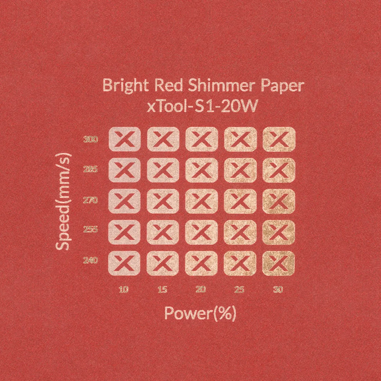 Bright Red Shimmer Paper-7oz(250g) test grid