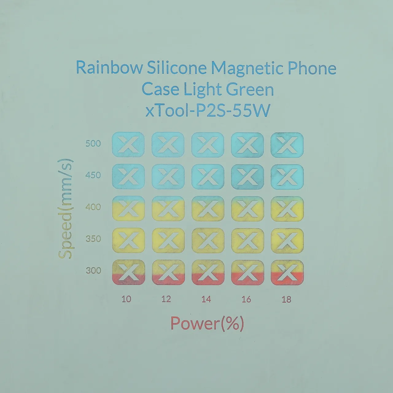 Light Green Rainbow Silicone Magnetic Phone Case test grid