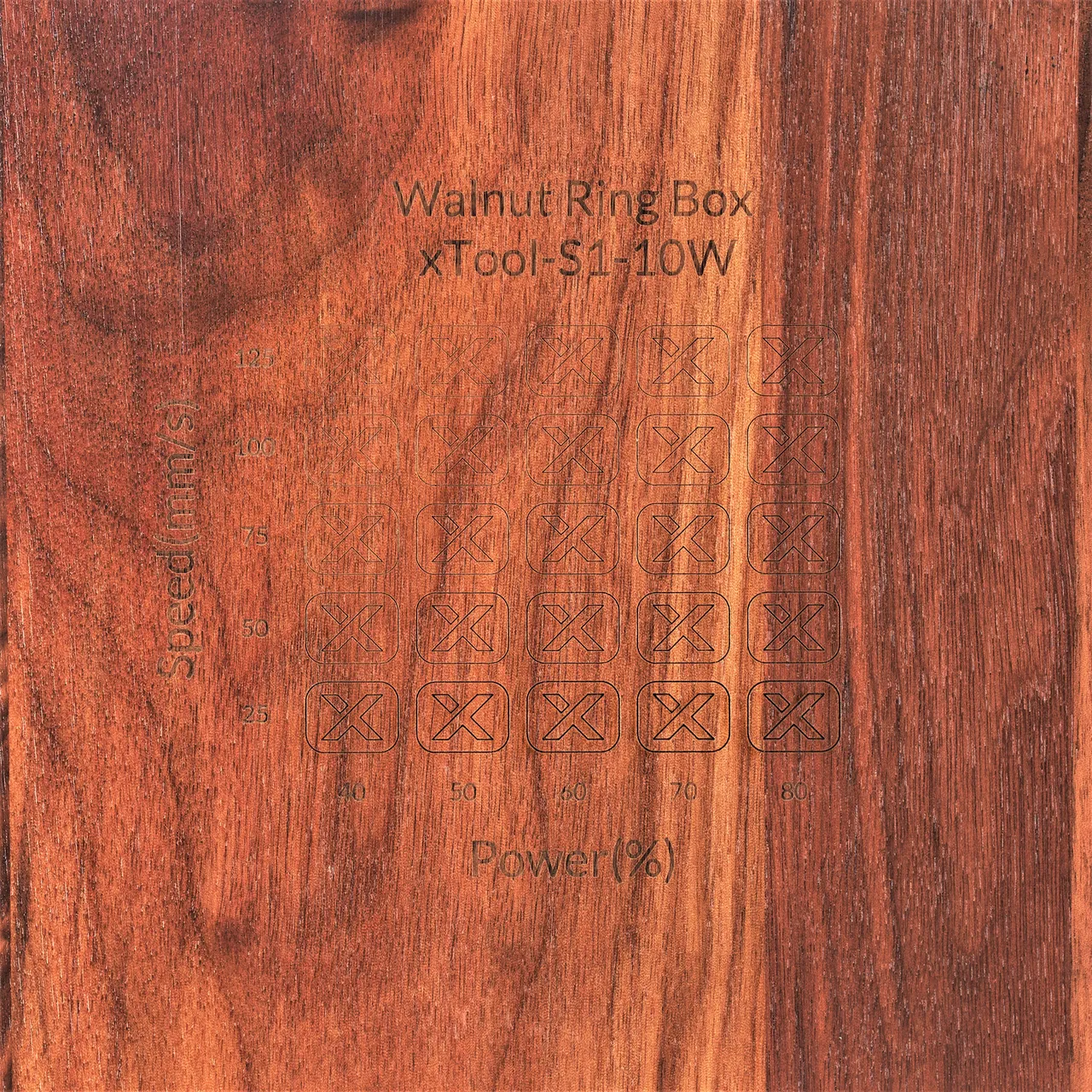 Varnished Walnut Wood test grid
