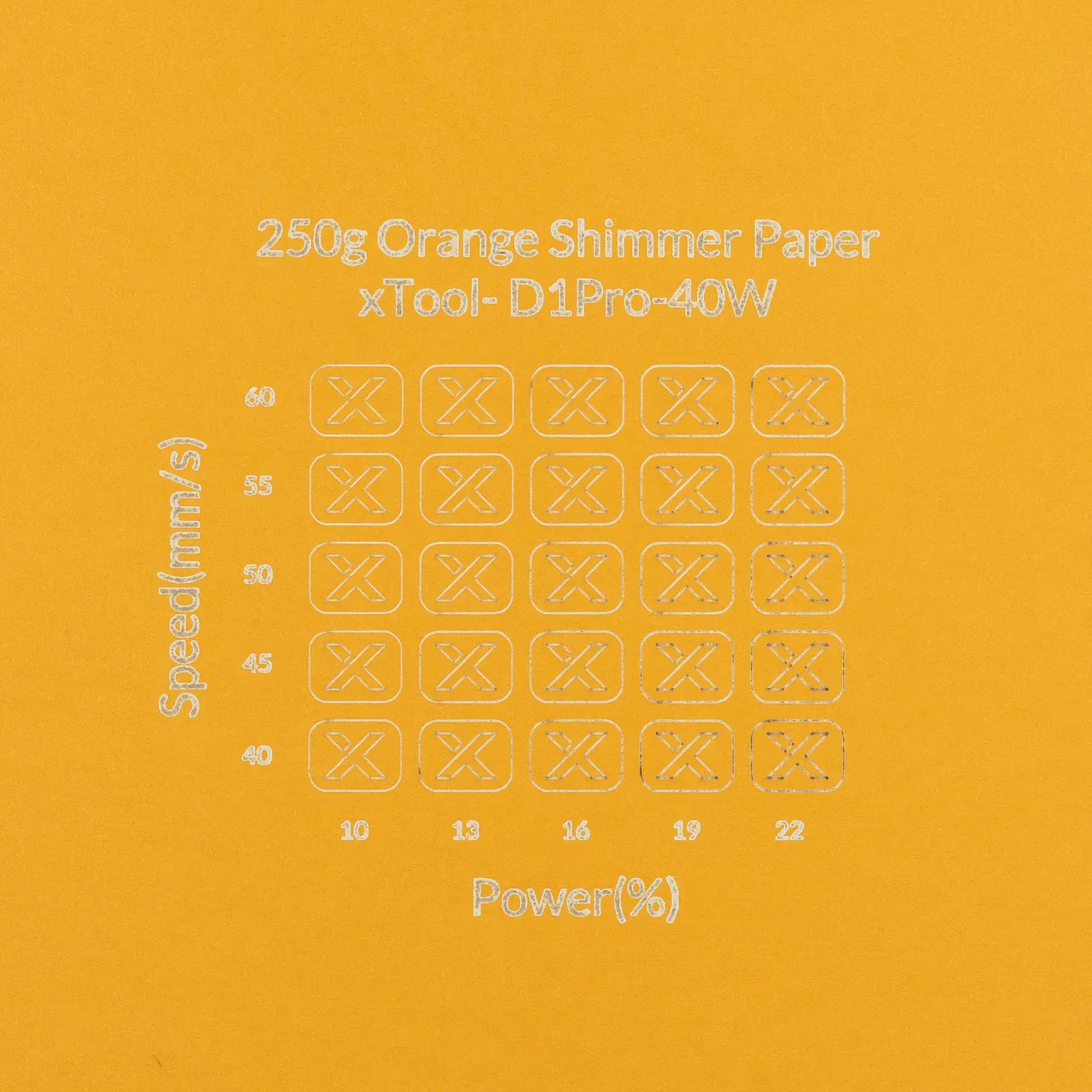 Orange Shimmer Paper-7oz(250g) test grid