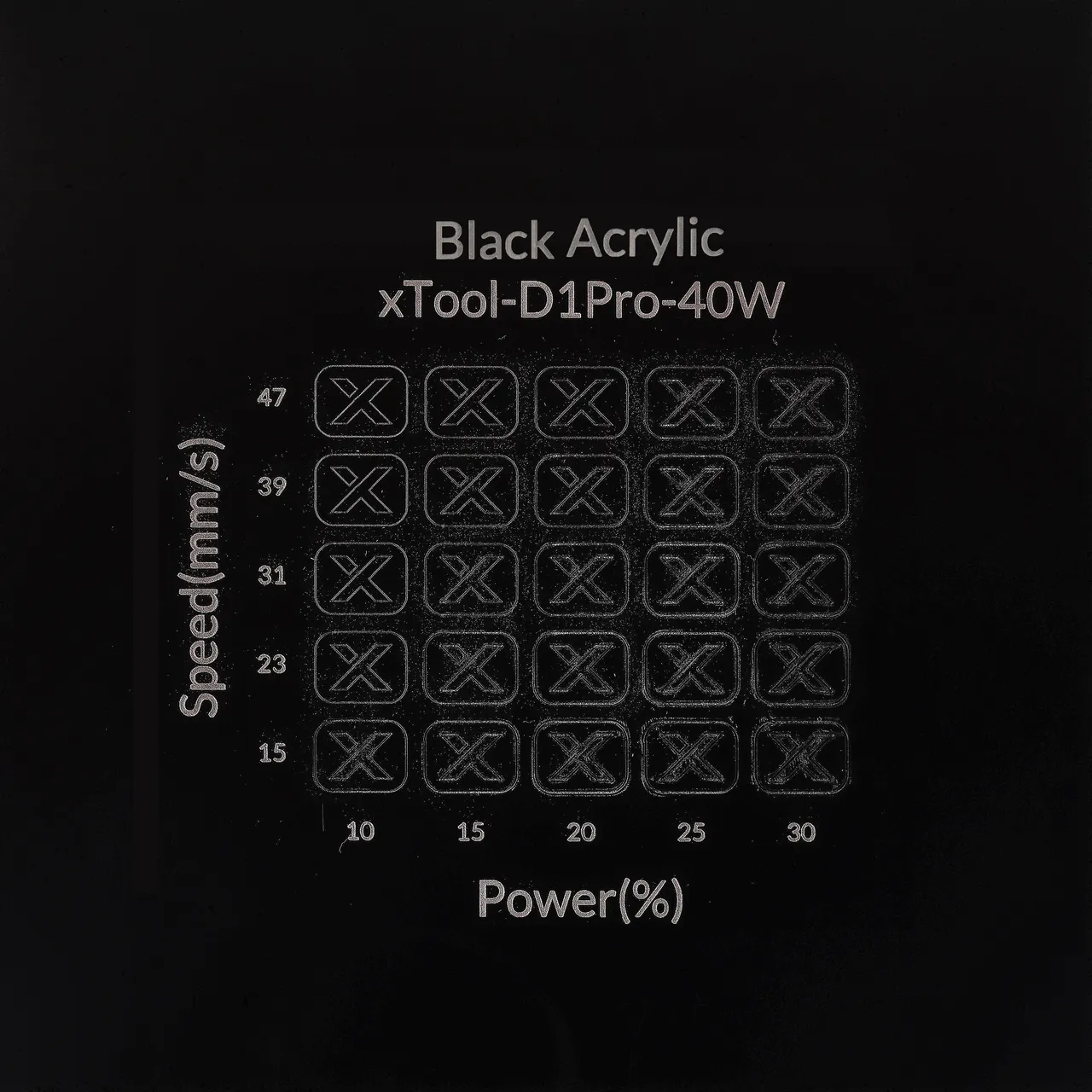 1/2"(12mm) Black Acrylic test grid
