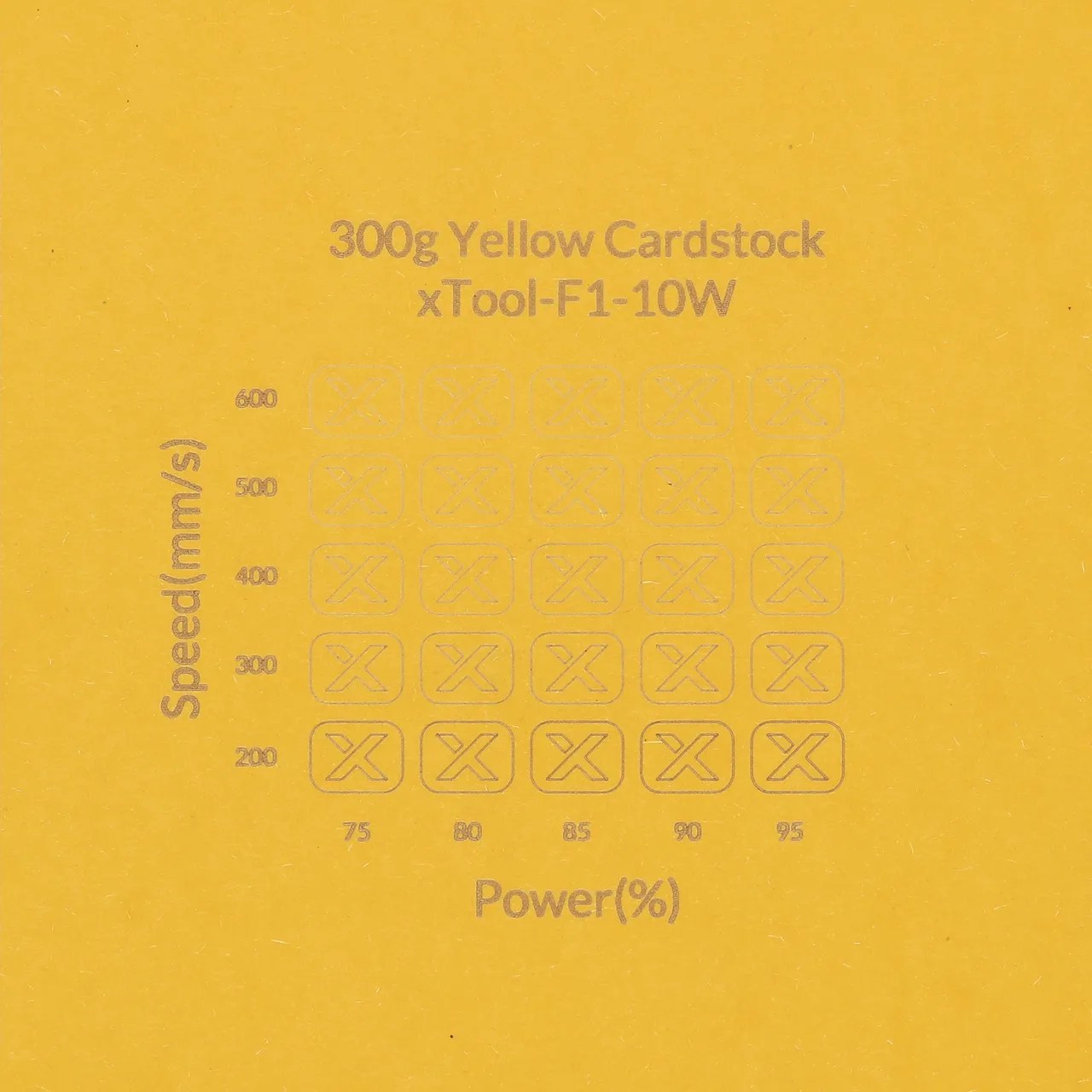 Yellow Cardstock-9oz(300g) test grid