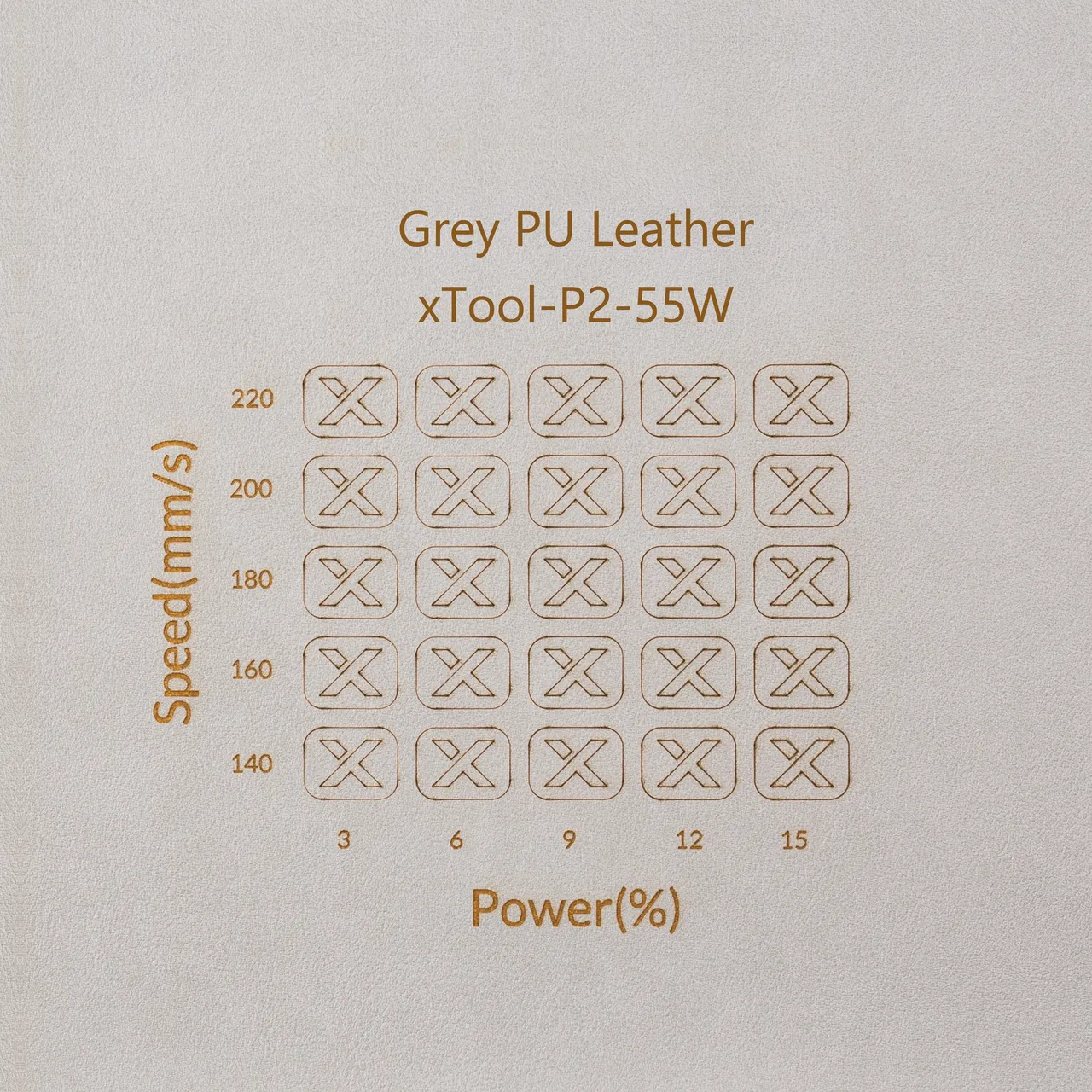 Grey PU Leather test grid