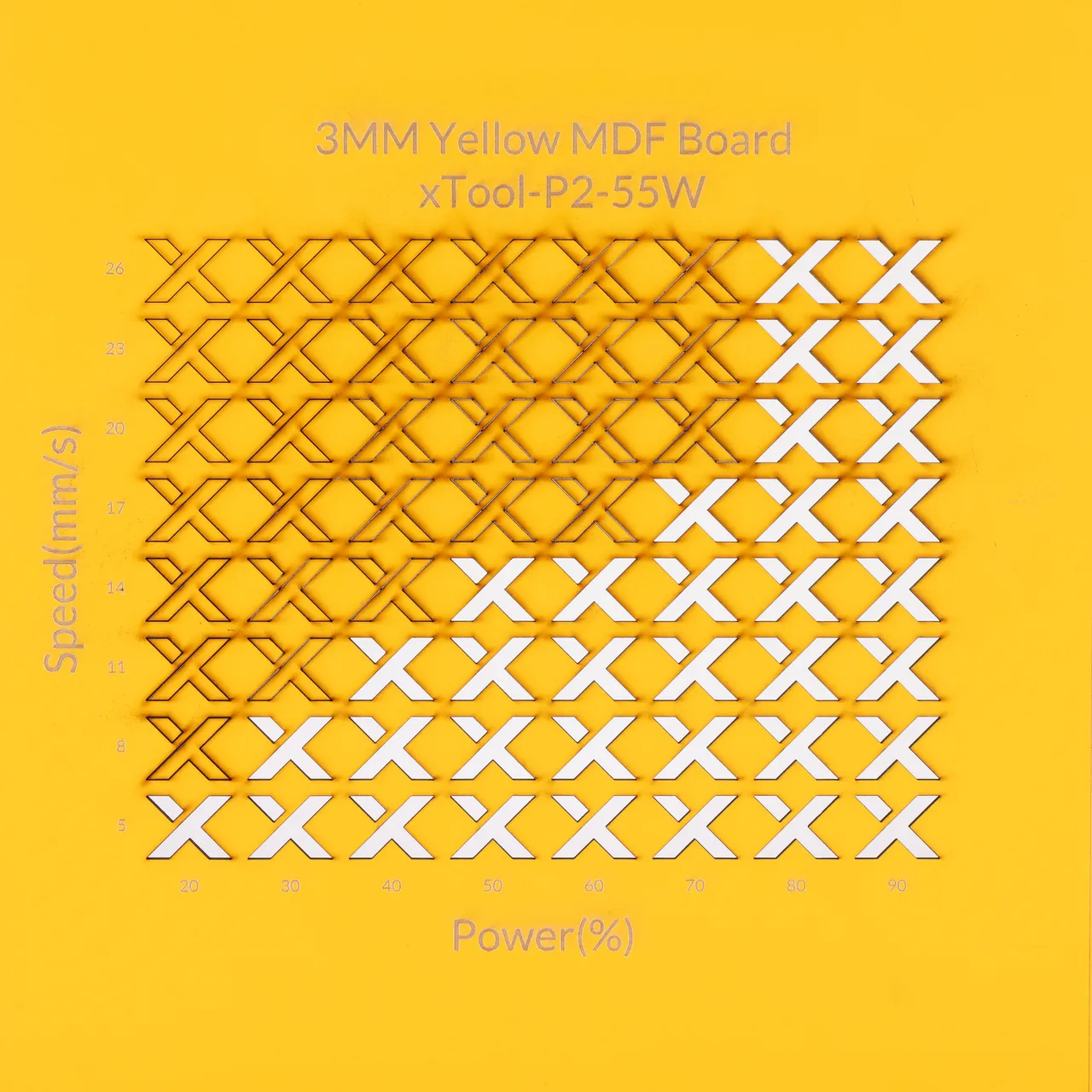 1/8"(3mm) Yellow MDF Board test grid