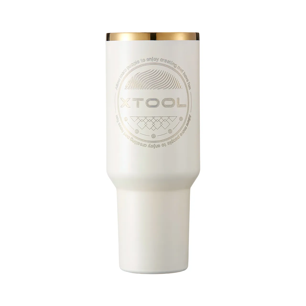 40oz(1183ml) Cream White to Gold Tumbler with Removable Handle test grid