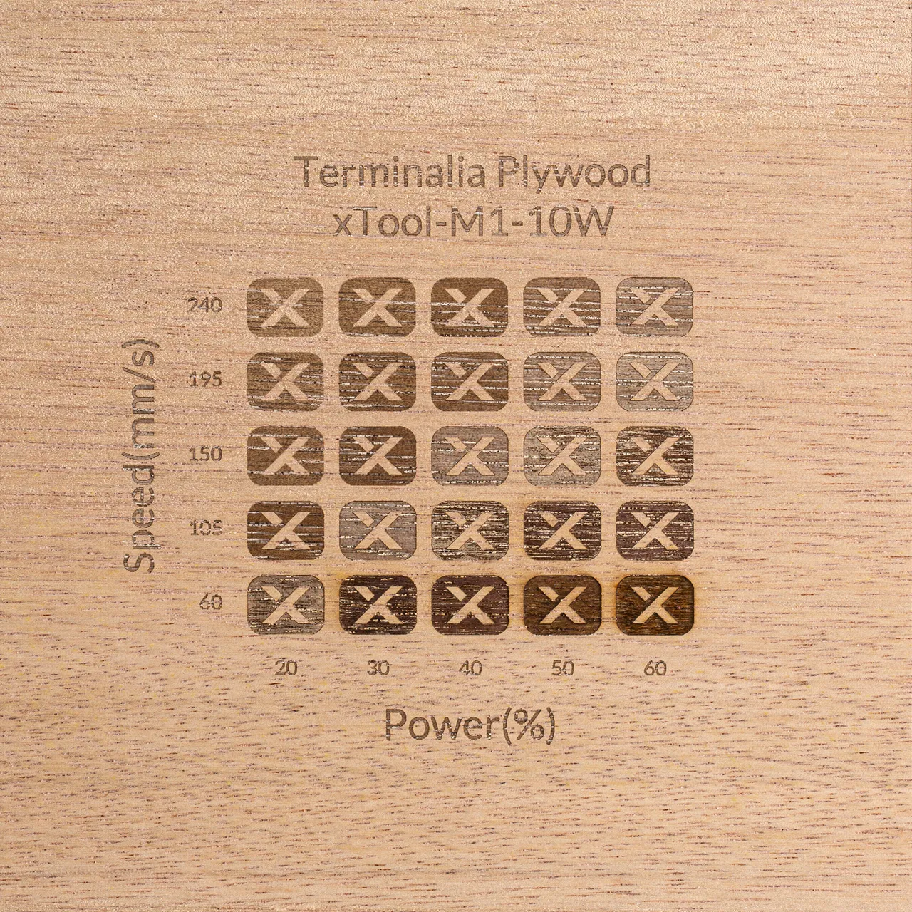 1/8"(3mm) Terminalia Plywood test grid