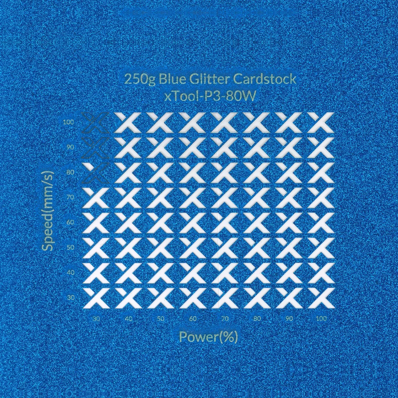Blue Glitter Cardstock-7oz(250g) test grid