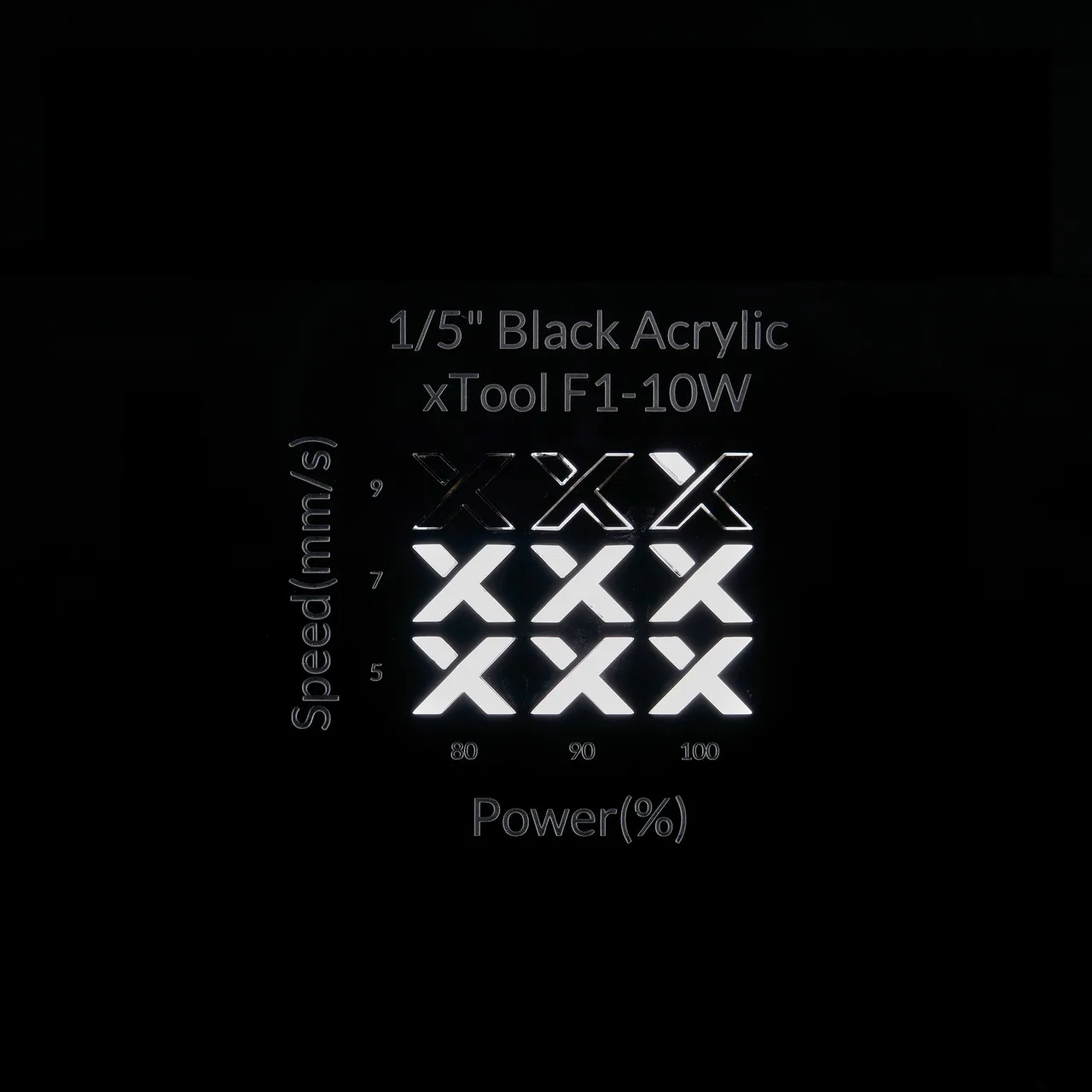 13/64"(5mm) Black Acrylic test grid